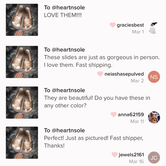 NWB 🌹 ROSE GOLD CRYSTAL ENCRUSTED SLIDES - Picture 7 of 8